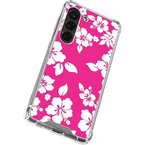 Pink and White Galaxy S23 Clear Case