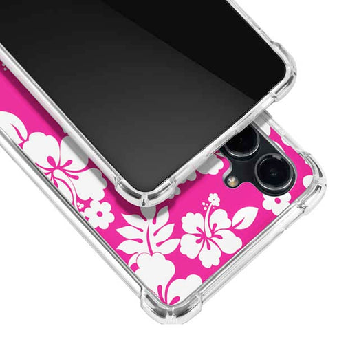 Pink and White Galaxy S23 FE Clear Case