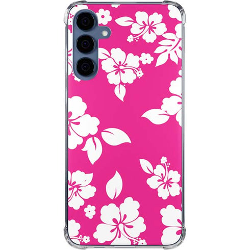 Pink and White Galaxy S24 Clear Case