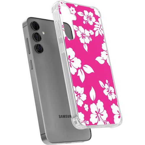 Pink and White Galaxy S24 Plus Clear Case