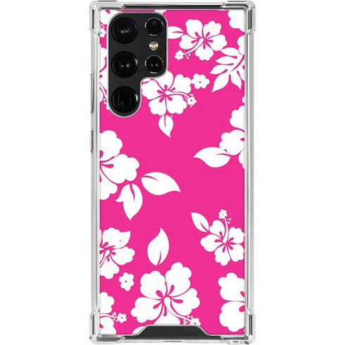 Pink and White Galaxy S24 Ultra Clear Case