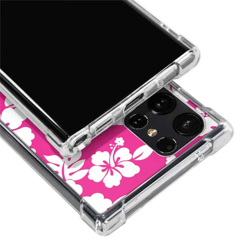 Pink and White Galaxy S24 Ultra Clear Case