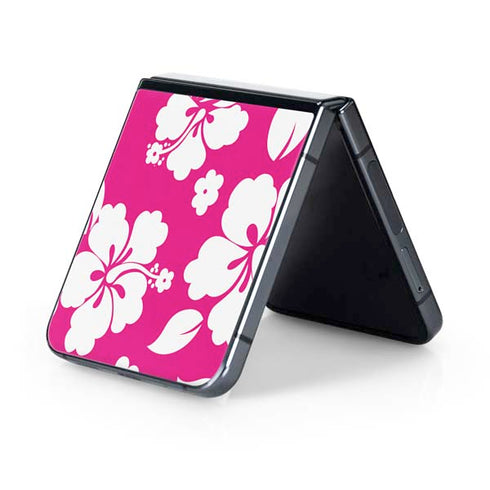 Pink and White Galaxy Z Flip5 5G Skin