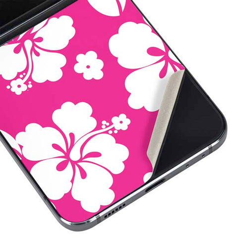Pink and White Galaxy Z Flip5 5G Skin