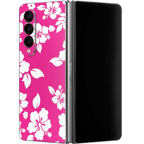 Pink and White Galaxy Z Fold4 5G Skin