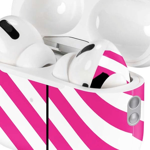 Pink and White Geometric Stripes AirPods Pro 2nd Gen Skin