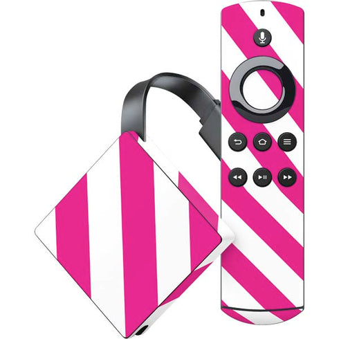 Pink and White Geometric Stripes Amazon Fire TV Skin