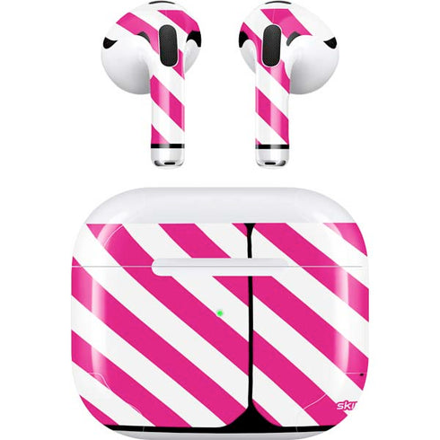 Pink and White Geometric Stripes Apple AirPods (3rd Gen 2021) Skin