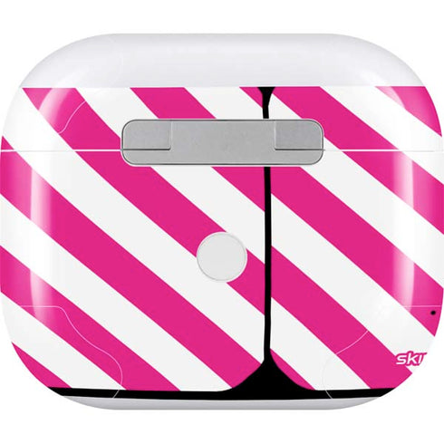 Pink and White Geometric Stripes Apple AirPods (3rd Gen 2021) Skin