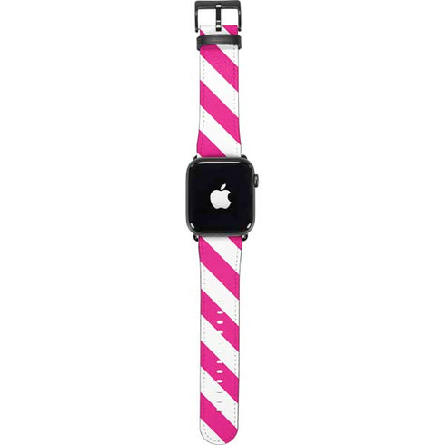 Pink and White Geometric Stripes Apple Watch Band 42-44mm
