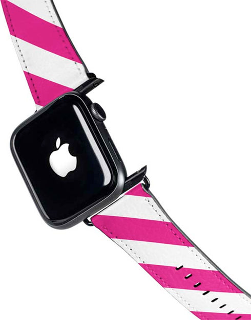 Pink and White Geometric Stripes Apple Watch Band 38-40mm