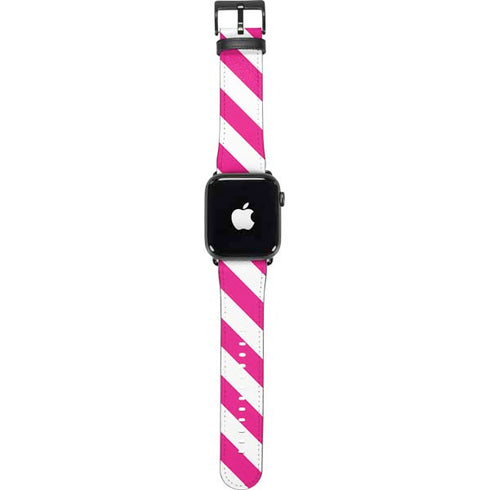 Pink and White Geometric Stripes Apple Watch Band 38-40mm