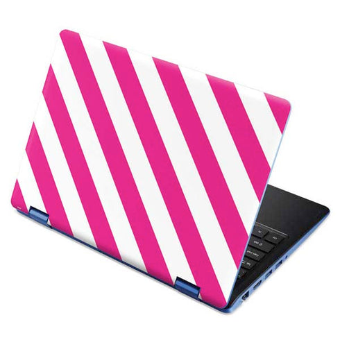 Pink and White Geometric Stripes Aspire R11 11.6in Skin