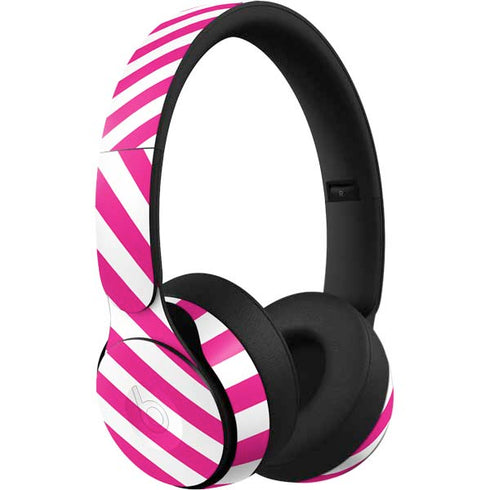 Pink and White Geometric Stripes Beats Solo Pro Skin
