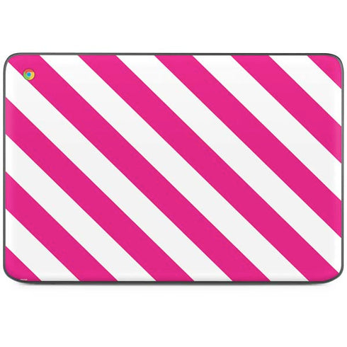 Pink and White Geometric Stripes HP Chromebook Skin