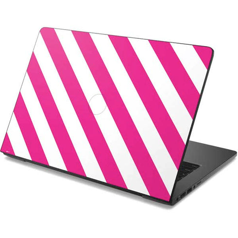 Pink and White Geometric Stripes Dell Chromebook Skin