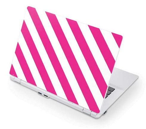 Pink and White Geometric Stripes Acer Chromebook Skin