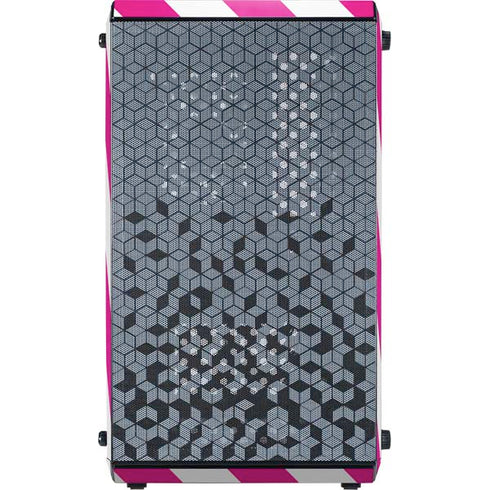 Pink and White Geometric Stripes Cooler Master MasterBox Q300L Mini Tower Skin