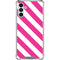 Pink and White Geometric Stripes Galaxy A13 5G Clear Case