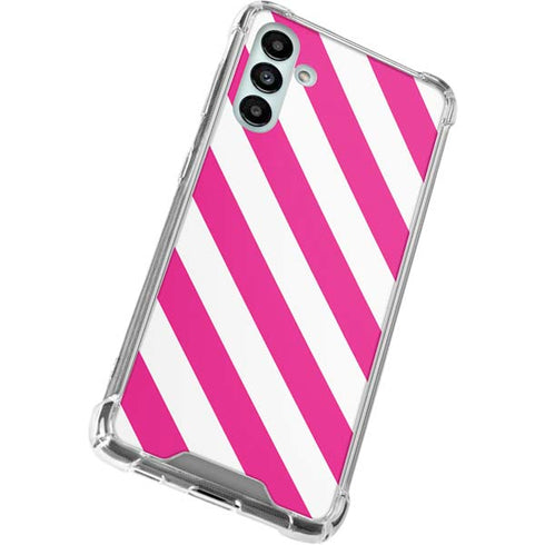 Pink and White Geometric Stripes Galaxy A13 5G Clear Case