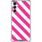 Pink and White Geometric Stripes Galaxy A14 5G Clear Case