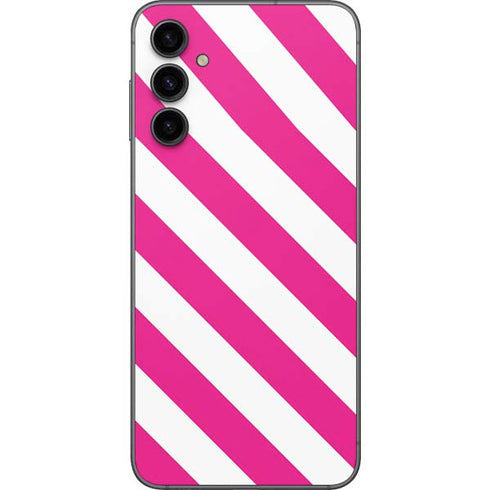 Pink and White Geometric Stripes Galaxy A14 5G Skin