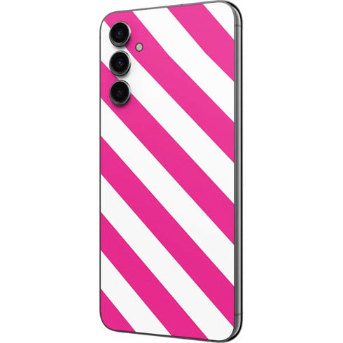 Pink and White Geometric Stripes Galaxy A14 5G Skin