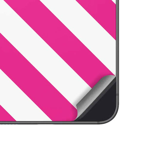 Pink and White Geometric Stripes Galaxy A14 5G Skin