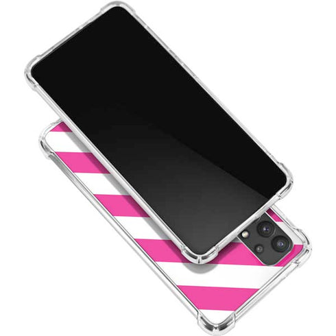 Pink and White Geometric Stripes Galaxy A32 5G Clear Case