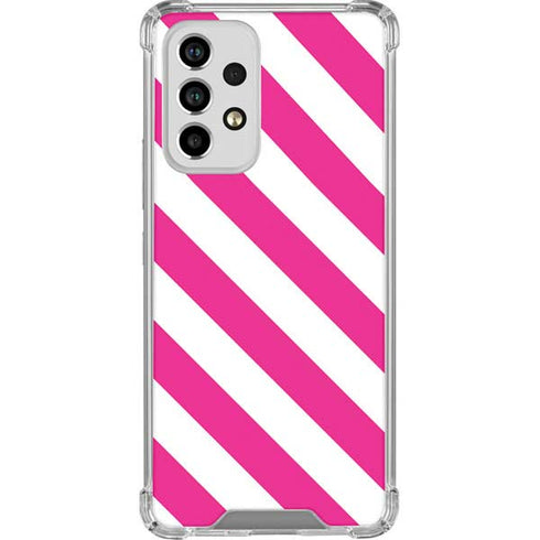 Pink and White Geometric Stripes Galaxy A33 5G Clear Case