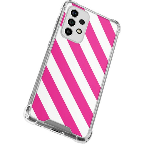 Pink and White Geometric Stripes Galaxy A33 5G Clear Case