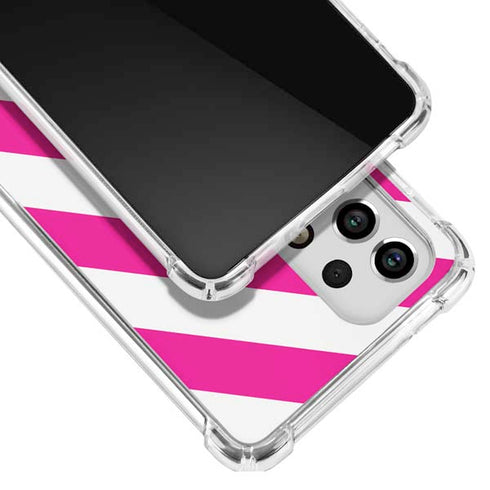 Pink and White Geometric Stripes Galaxy A53 5G Clear Case