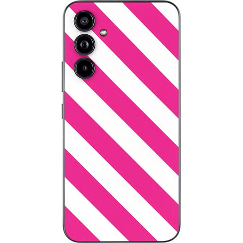 Pink and White Geometric Stripes Galaxy A54 5G Skin