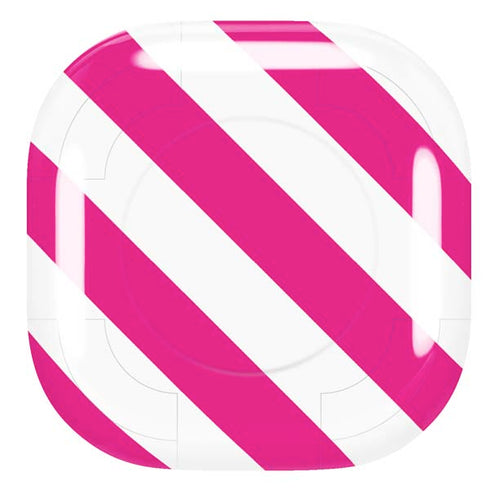 Pink and White Geometric Stripes Galaxy Buds Live Skin