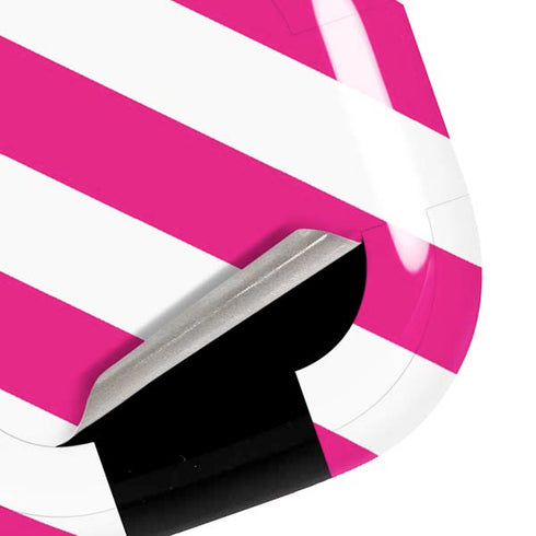 Pink and White Geometric Stripes Galaxy Buds Live Skin