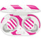 Pink and White Geometric Stripes Galaxy Buds Plus Skin