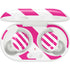 Pink and White Geometric Stripes Galaxy Buds Plus Skin