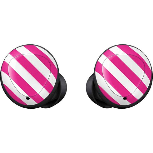 Pink and White Geometric Stripes Galaxy Buds Skin