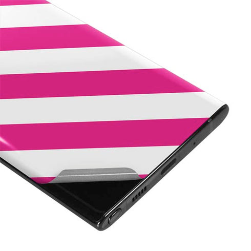 Pink and White Geometric Stripes Galaxy Note 10 Skin