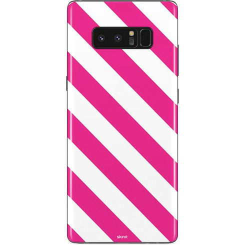 Pink and White Geometric Stripes Galaxy Note 8 Skin