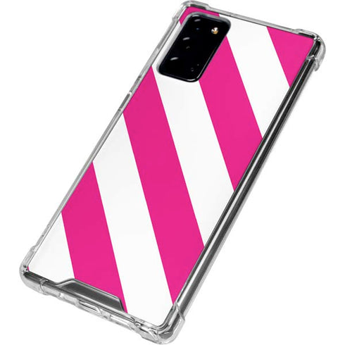 Pink and White Geometric Stripes Galaxy Note20 5G Clear Case