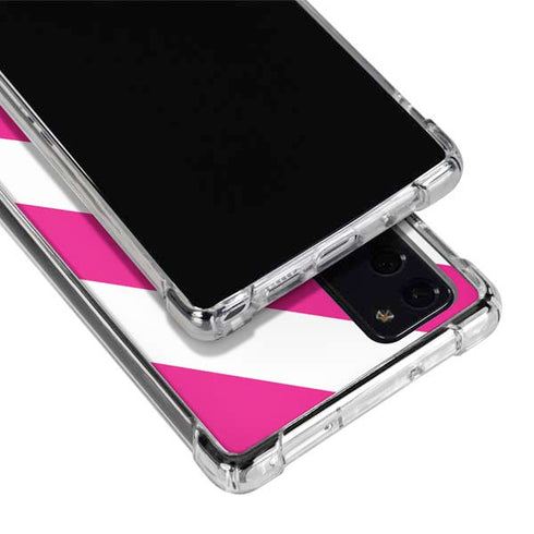 Pink and White Geometric Stripes Galaxy Note20 5G Clear Case