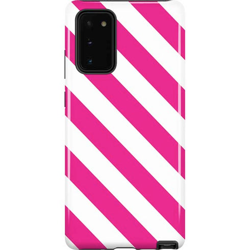 Pink and White Geometric Stripes Galaxy Note20 5G Pro Case