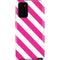Pink and White Geometric Stripes Galaxy Note20 5G Pro Case