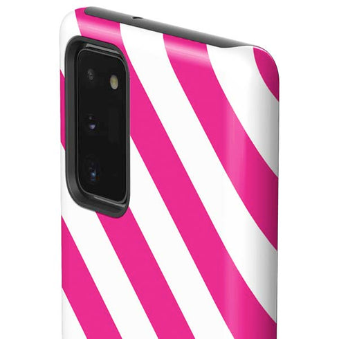 Pink and White Geometric Stripes Galaxy Note20 5G Pro Case