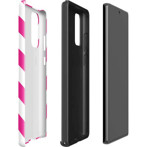Pink and White Geometric Stripes Galaxy Note20 5G Pro Case