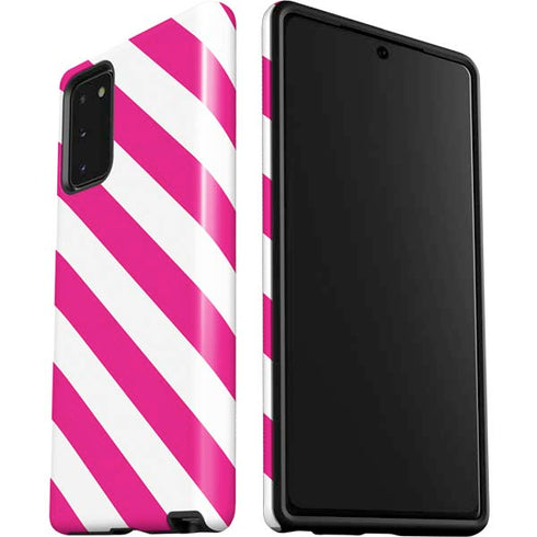 Pink and White Geometric Stripes Galaxy Note20 5G Pro Case