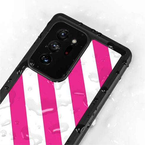 Pink and White Geometric Stripes Galaxy Note20 Ultra 5G Waterproof Case