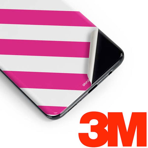 Pink and White Geometric Stripes Galaxy S10 Plus Skin