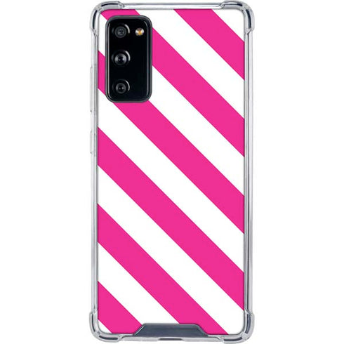 Pink and White Geometric Stripes Galaxy S20 FE Clear Case